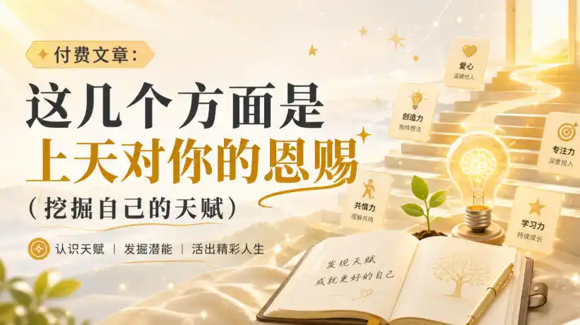 付费文章：这几个方面是上天对你的恩赐(挖掘自己的天赋)-得宝资源站