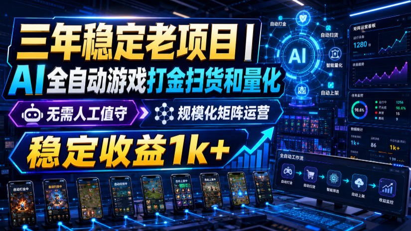 稳定三年的海外游戏全自动搬砖玩法，日入千元，无脑操作！-得宝资源站