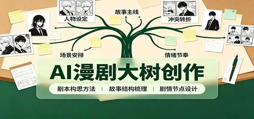 AI漫剧大树创作：剧本构思课程讲解，软件插件配置，配套工具资料完整梳理-得宝资源站