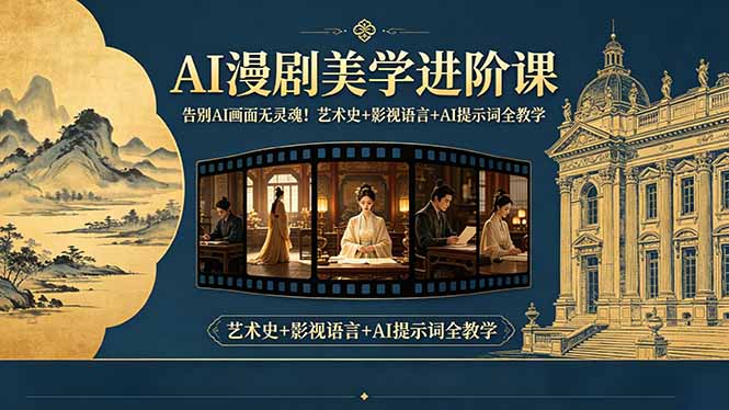 告别AI画面无灵魂！AI漫剧美学进阶课-更新，艺术史+影视语言+AI提示词全教学-得宝资源站