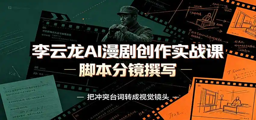 李云龙AI漫剧创作实战课：角色人设还原，脚本分镜撰写，AI漫剧成片完整制作教学-得宝资源站