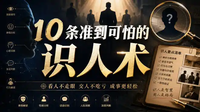 付费文章：10条准到可怕的识人术-得宝资源站