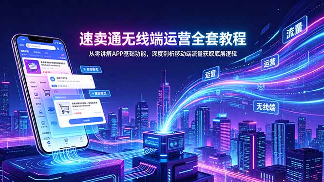 速卖通无线端运营全套教程，从零讲解APP基础功能，深度剖析移动端流量获取底层逻辑-得宝资源站