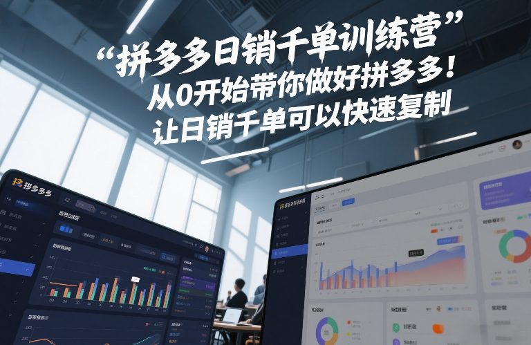 拼多多日销千单训练营，从0开始带你做好拼多多，让日销千单可以快速复制(更新26年1月)-得宝资源站