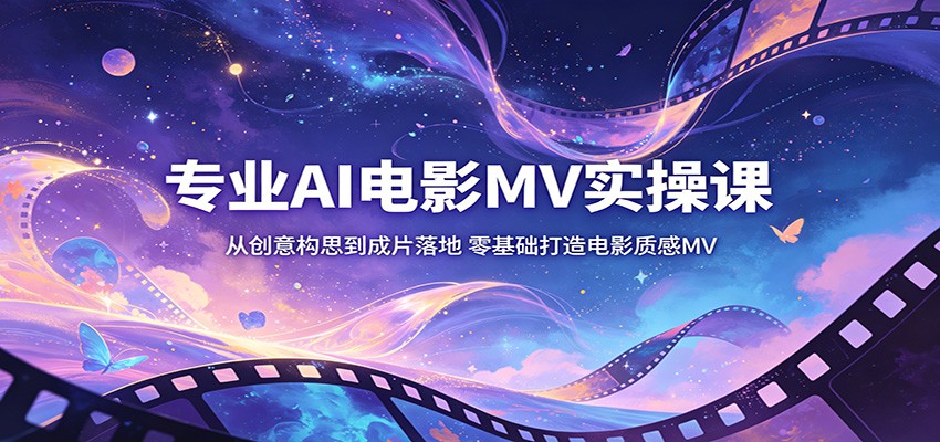 专业AI电影MV实操课：从创意构思到成片落地，零基础打造电影质感MV-得宝资源站