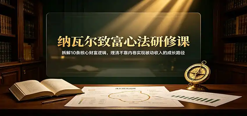 纳瓦尔致富心法研修课：拆解10条核心财富逻辑，理清不靠内卷实现被动收入的成长路径-得宝资源站
