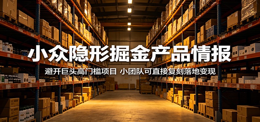 小众隐形掘金产品情报：避开巨头高门槛项目，小团队可直接复刻落地变现-得宝资源站