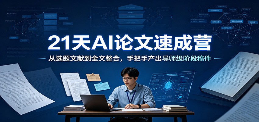21天AI论文速成营：从选题文献到全文整合，手把手产出导师级阶段稿件-得宝资源站