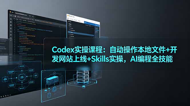 Codex实操课程：自动操作本地文件+开发网站上线+Skills实操，AI编程全技能-得宝资源站