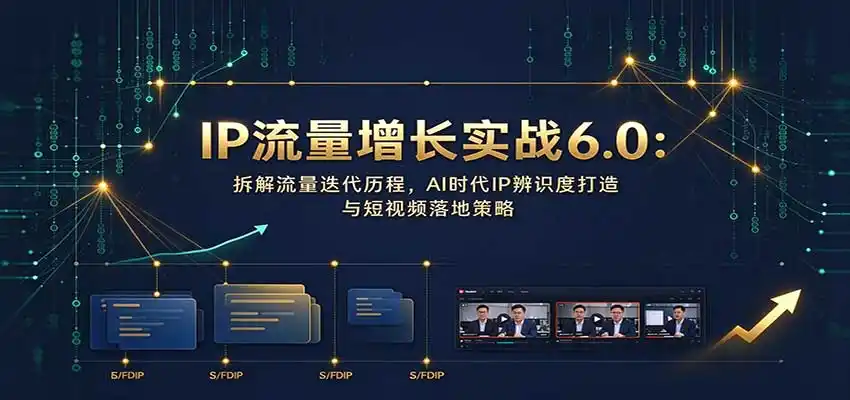 IP流量增长实战6.0：拆解流量迭代历程，AI时代IP辨识度打造与短视频落地策略-得宝资源站