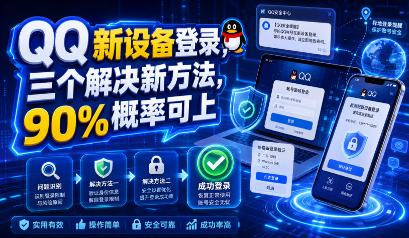 QQ新设备登录，三个解决新方法，90%概率可上-得宝资源站