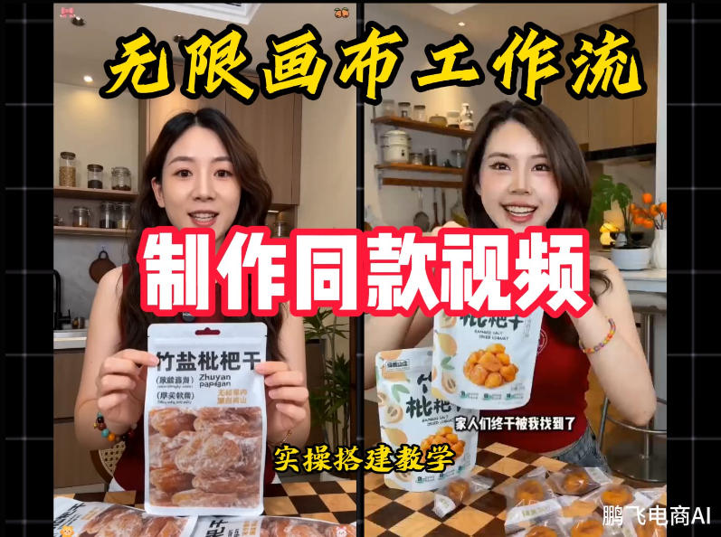 无限画布工作流一键复刻爆款带货视频，实操搭建，操作简单-得宝资源站
