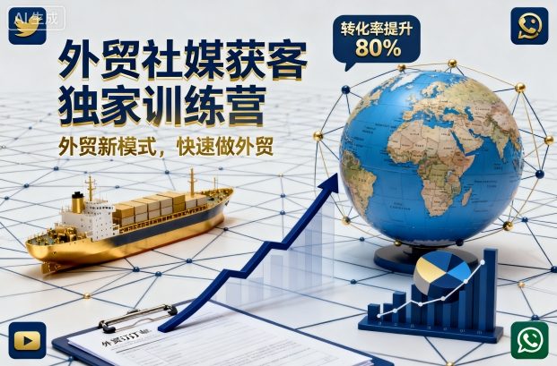 外贸社媒获客独家训练营，外贸新模式，快速做外贸(更新26年07月27日)-得宝资源站