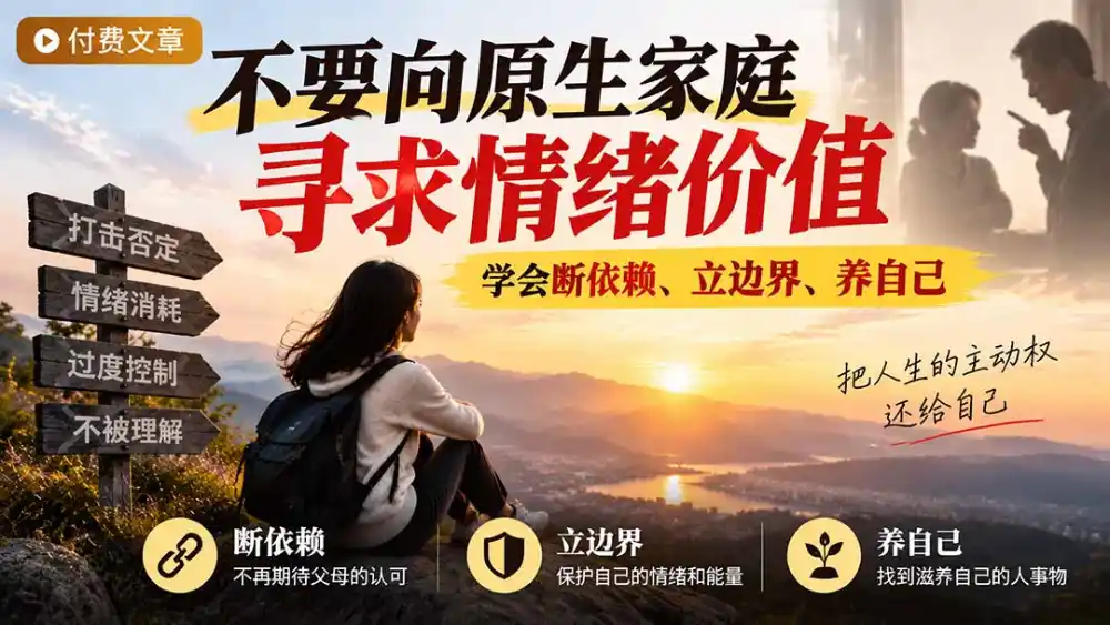 付费文章：不要向原生家庭寻求情绪价值，学会断依赖、立边界、养自己-得宝资源站