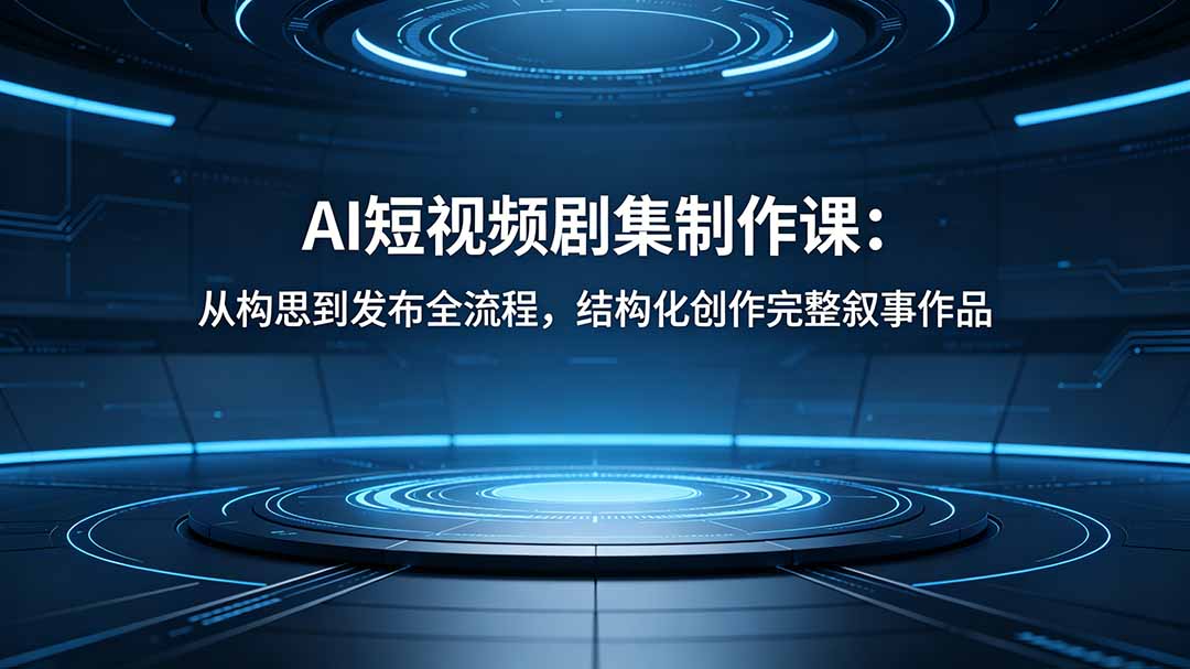 AI短视频剧集制作课：从构思到发布全流程，结构化创作完整叙事作品-得宝资源站