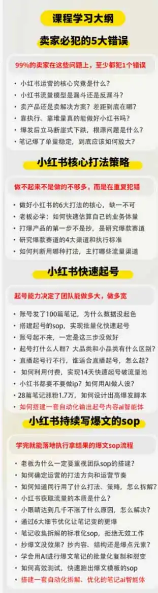 小红书高利润AI经营课2026年7.18-20：起号+爆文+付费+达人+私域，利用AI与SOP实现团队人效翻倍增长-得宝资源站