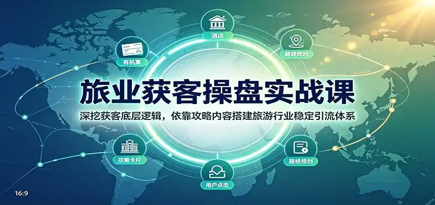 旅业获客操盘实战课：深挖获客底层逻辑，依靠攻略内容搭建旅游行业稳定引流体系-得宝资源站