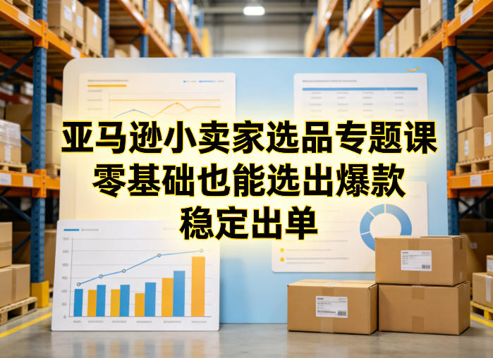 亚马逊小卖家选品专题课，零基础也能选出爆款，稳定出单-得宝资源站