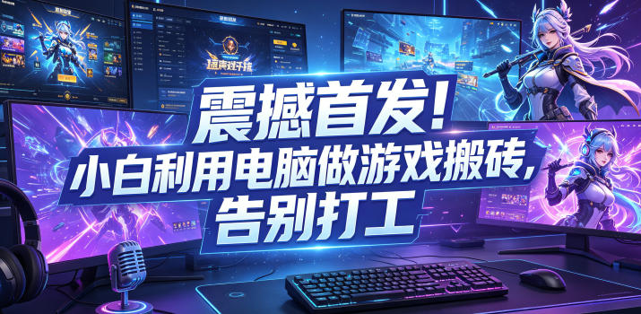震撼首发！小白利用电脑做游戏搬砖，告别打工【揭秘】-得宝资源站