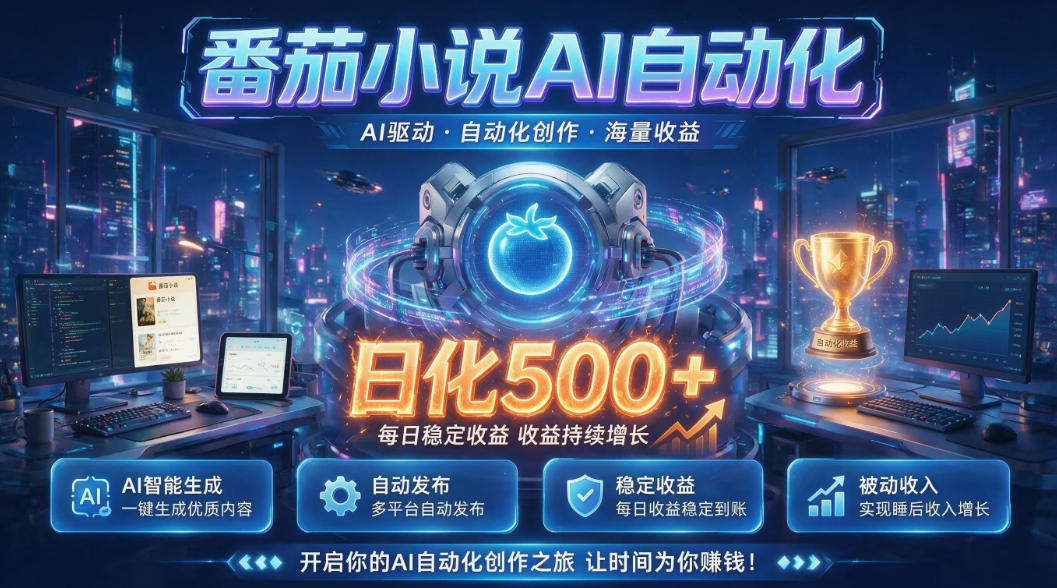 小白可做番茄AI，居家轻创业，每日稳赚500➕，普通人低门槛轻松线上增收【揭秘】-得宝资源站