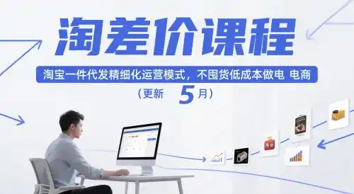 淘差价课程，淘宝一件代发精细化运营模式，不囤货低成本做电商(更新26年8月)-得宝资源站