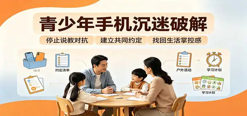 青少年手机沉迷破解：跳出管控说教思维，六步法引导孩子夺回注意力掌控权-得宝资源站