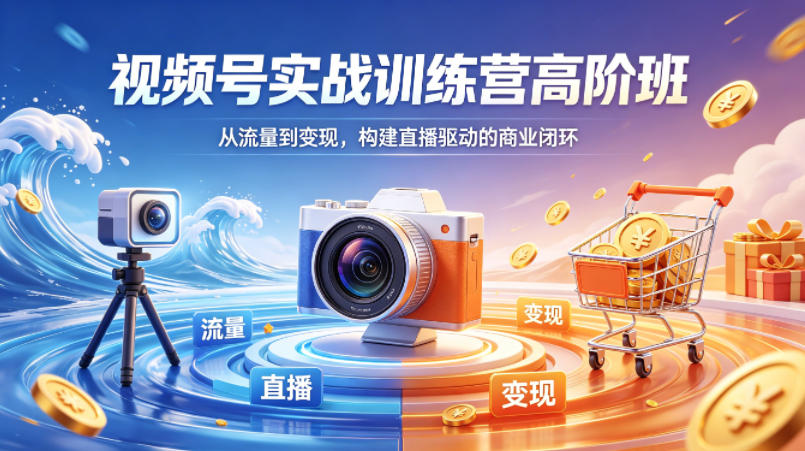 视频号实战训练营高阶班，从流量到变现，构建直播驱动的商业闭环(26年4月)-得宝资源站