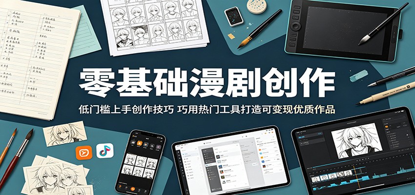 零基础漫剧创作：低门槛上手创作技巧，巧用热门工具打造可变现优质作品-得宝资源站
