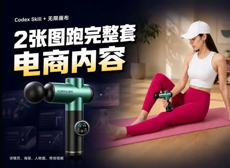 Codex+Skill+无限画布：两张图跑出一整套电商内容-得宝资源站
