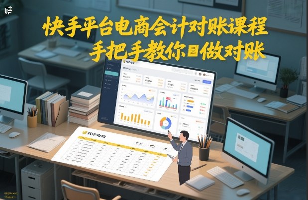 快手平台电商会计对账课程，手把手教你做对账-得宝资源站