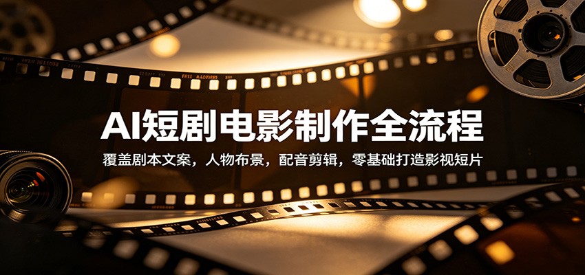 AI短剧电影制作全流程：覆盖剧本文案，人物布景，配音剪辑，零基础打造影视短片-得宝资源站