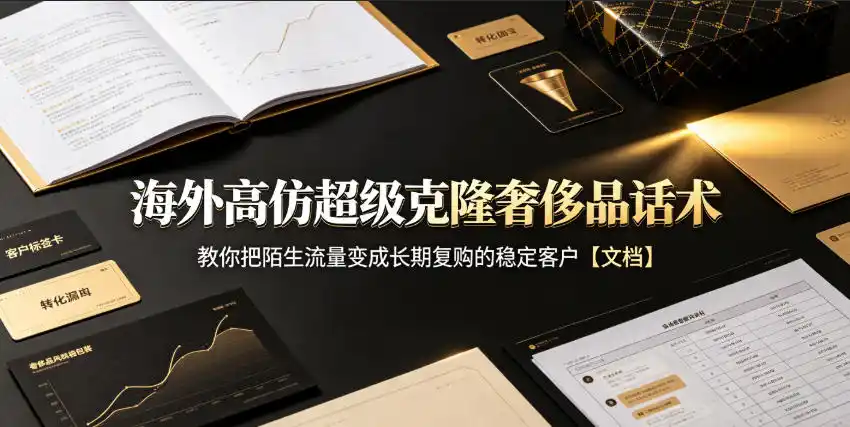海外高仿超级克隆奢侈品话术，教你把陌生流量变成长期复购的稳定客户【文档】-得宝资源站