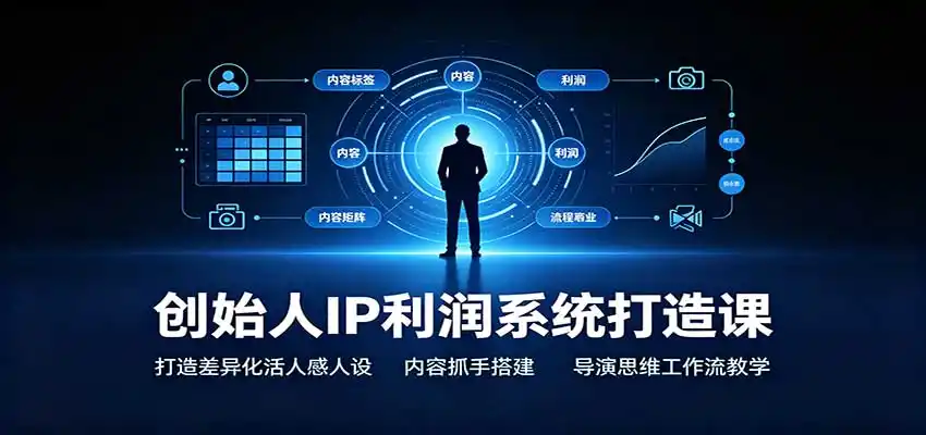 创始人IP利润系统打造课：打造差异化活人感人设，内容抓手搭建，导演思维工作流教学-得宝资源站