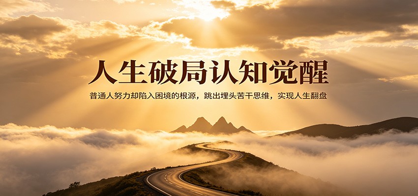 人生破局认知觉醒，普通人努力却陷入困境的根源，跳出埋头苦干思维，实现人生翻盘-得宝资源站