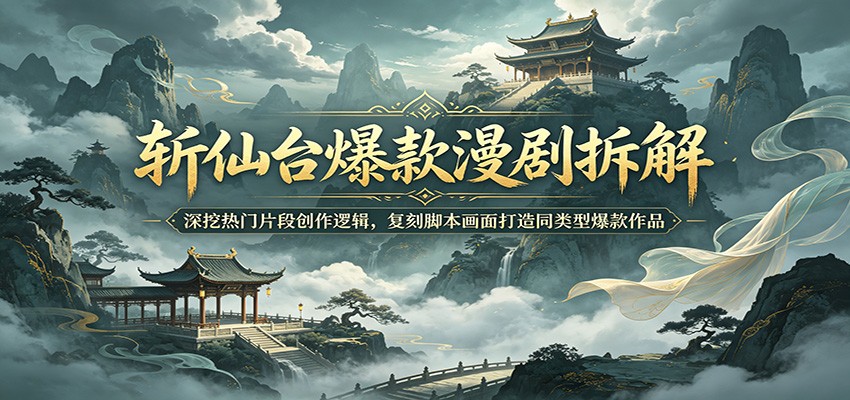 斩仙台爆款漫剧拆解：深挖热门片段创作逻辑，复刻脚本画面打造同类型爆款作品-得宝资源站