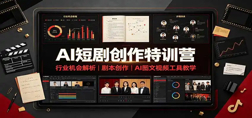 AI短剧创作特训营：行业机会解析，剧本创作，AI图文视频工具教学(文字版)-得宝资源站