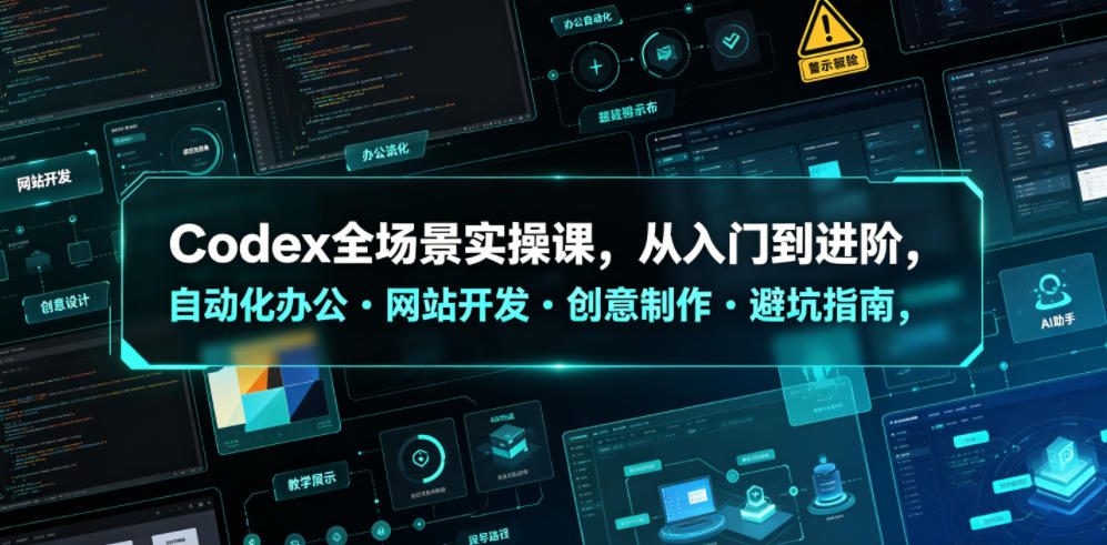 Codex全场景实操课，从入门到进阶，自动化办公・网站开发・创意制作・避坑指南，全流程教学-得宝资源站