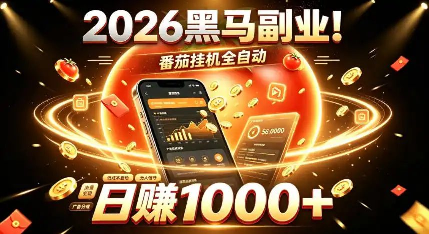 2026黑马副业！番茄挂G全自动日入1000+，操作最简单、门槛最低的线上轻资产项目【揭秘】-得宝资源站