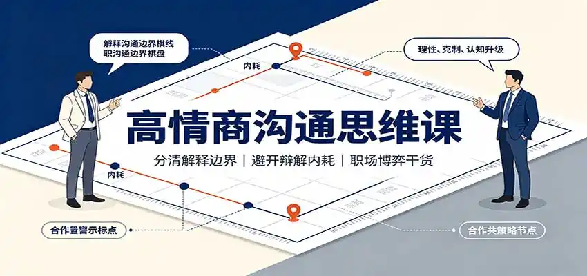 高情商沟通思维课：分清解释边界，避开辩解内耗，职场博弈干货-得宝资源站