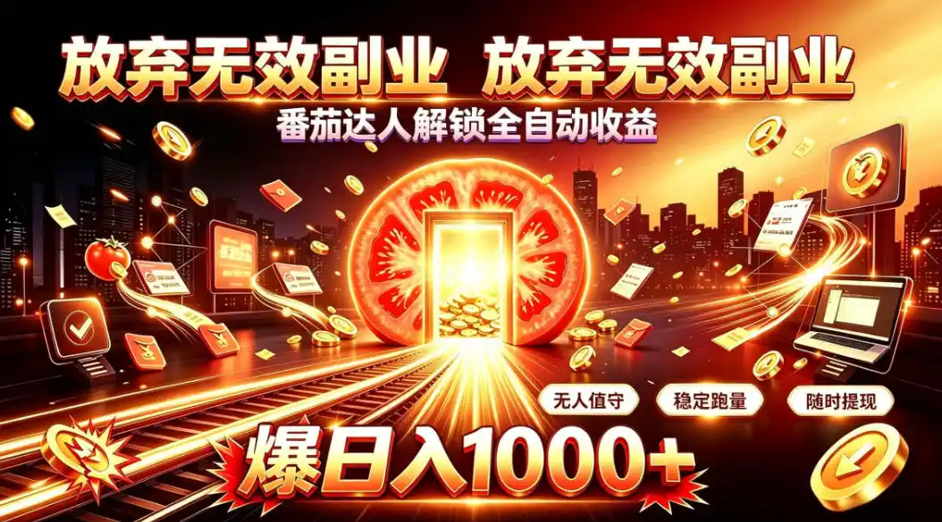 放弃无效副业，番茄达人解锁全自动收益，日入1k+，门槛最低的线上轻资产项目【揭秘】-得宝资源站