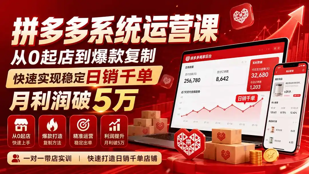 拼多多系统运营课(更新8月-得宝资源站