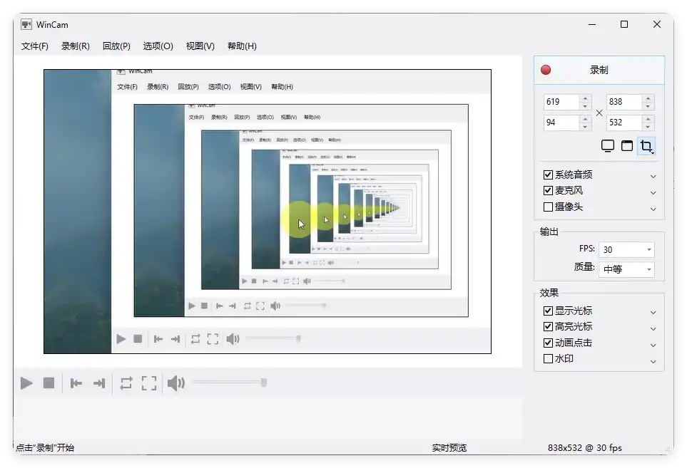 WinCAM屏幕录像v4.3.0.0中文版--第4张图片 WinCAM屏幕录像v4.3.0.0中文版--第4张图片