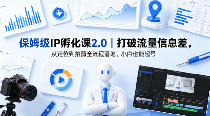 保姆级IP孵化课2.0｜打破流量信息差，从定位到拍剪全流程落地，小白也能起号-得宝资源站