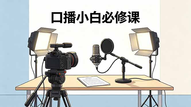 口播小白必修课：录像收音灯光设备+脚本撰写，搭专业级录制场景-得宝资源站
