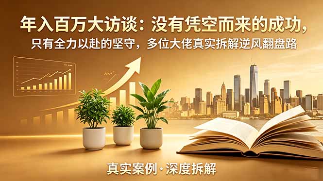 年入百万大访谈-更新：没有凭空而来的成功，只有全力以赴的坚守，多位大佬真实拆解逆风翻盘路-得宝资源站
