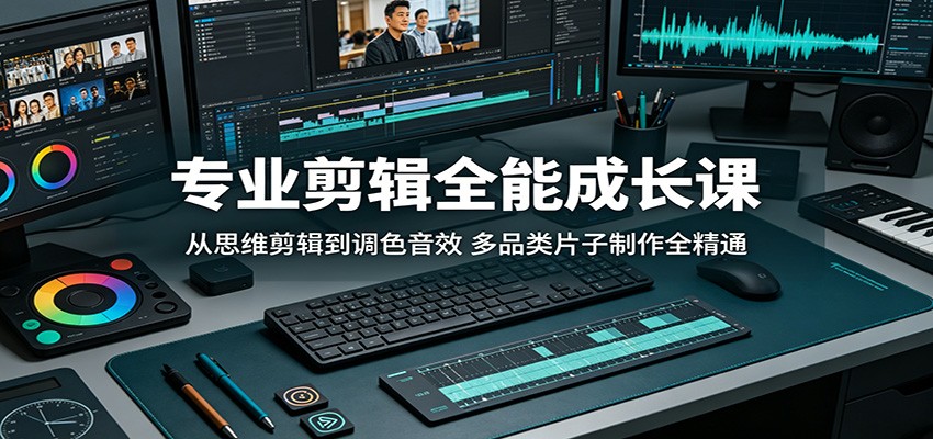 专业剪辑全能成长课：从思维剪辑到调色音效，多品类片子制作全精通-得宝资源站