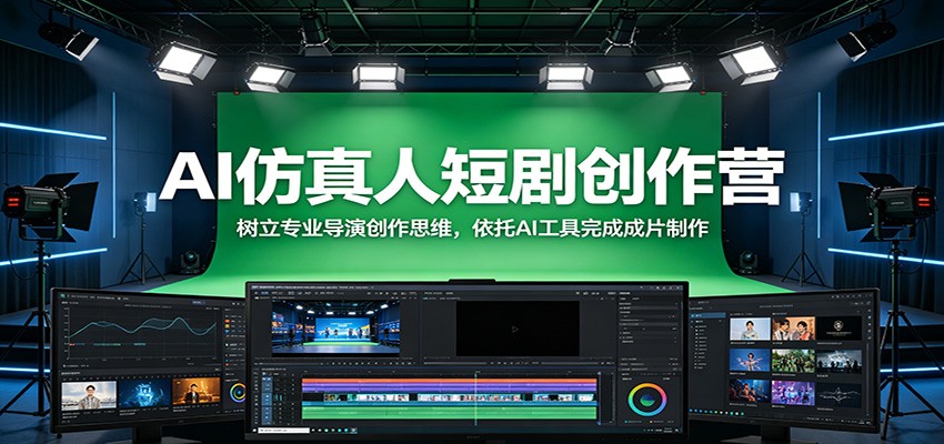 AI仿真人短剧创作营：树立专业导演创作思维，依托AI工具完成成片制作-得宝资源站