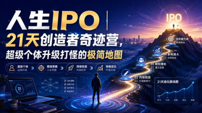 人生IPO︱21天创造者奇迹营，超级个体升级打怪的极简地图-得宝资源站
