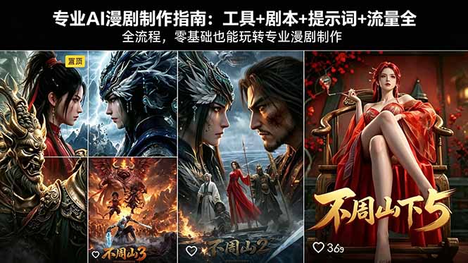 专业AI漫剧制作指南：工具+剧本+提示词+流量全流程，零基础也能玩转专业漫剧制作-得宝资源站