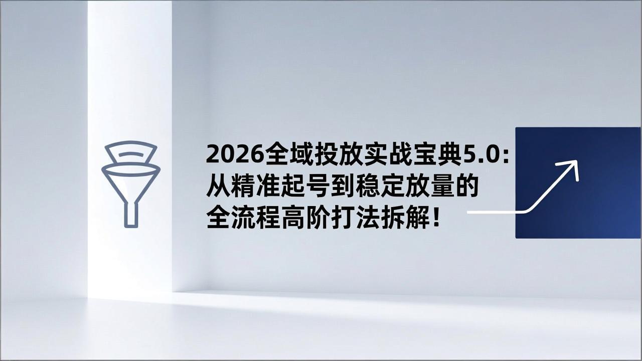 2026全域投放实战宝典5.0：从精准起号到稳定放量的全流程高阶打法拆解！-得宝资源站